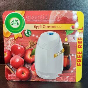 NEW! Air Wick Essential Mist Apple Cinnamon Medley Starter Kit Diffuser & Refill